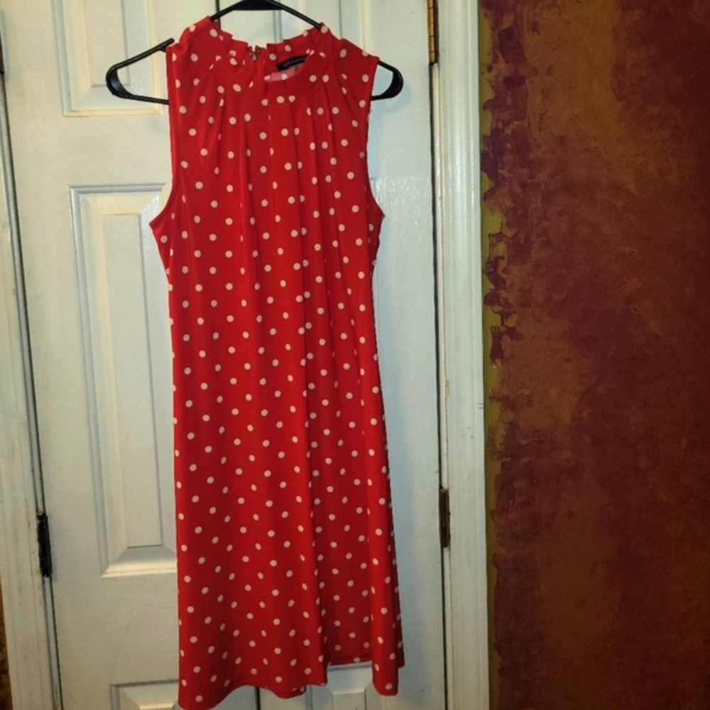Red Polka Dot Sleeveless Dress